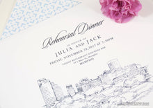 Load image into Gallery viewer, Memphis Skyline Rehearsal Dinner Invitations (set of 25 cards)
