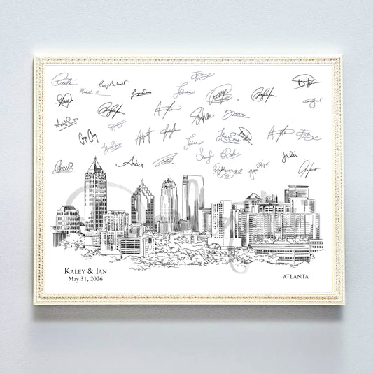 Atlanta Skyline, Wedding Alternative Guestbook, Georgia Wedding, Wedding Guest Book, Party Supplies, Bridal Shower, Atlanta GA