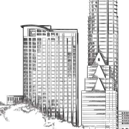 Austin Wedding Guest Book Alternative | Personalized Skyline Guestbook