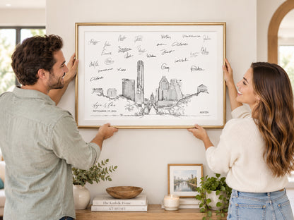 Austin Wedding Guest Book Alternative | Personalized Skyline Guestbook