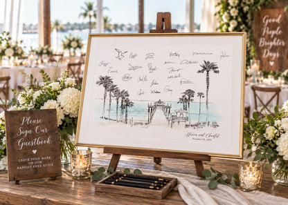 Beach Wedding Guest Book Alternative | Personalized Coastal Guestbook