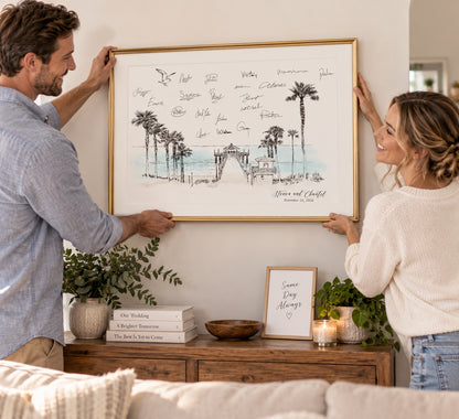 Beach Wedding Guest Book Alternative | Personalized Coastal Guestbook