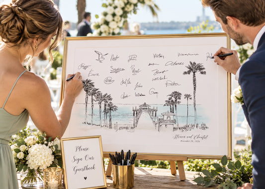 Beach Wedding Guest Book Alternative | Personalized Coastal Guestbook