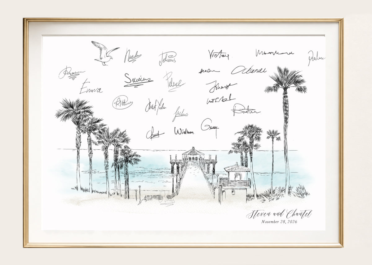Beach Wedding Guest Book Alternative | Personalized Coastal Guestbook