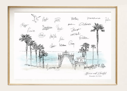 Beach Wedding Guest Book Alternative | Personalized Coastal Guestbook