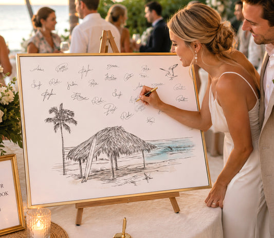 Beach Wedding Guest Book Alternative | Personalized Coastal Guestbook