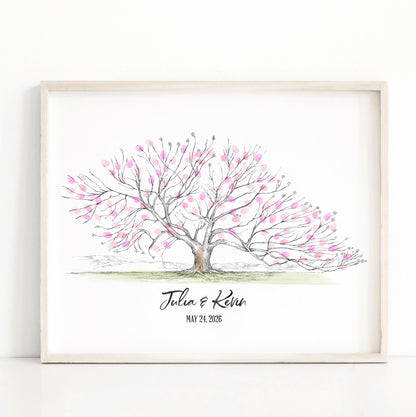 Cherry Tree Fingerprint Wedding Guest Book
