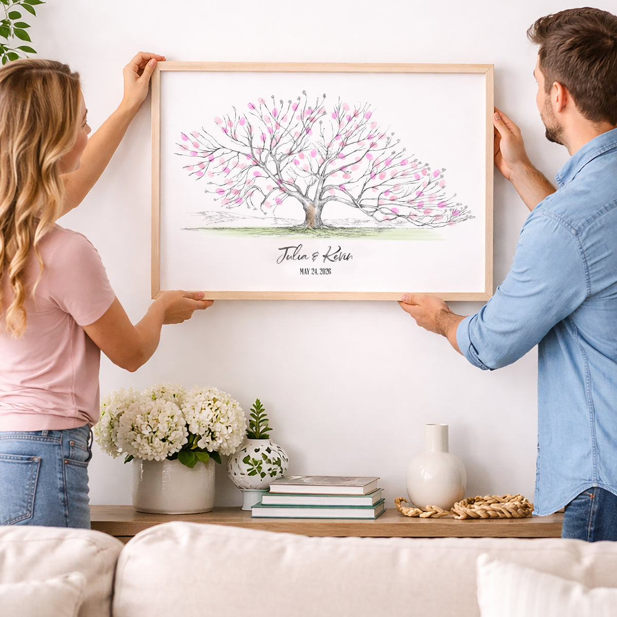 Cherry Tree Fingerprint Wedding Guest Book