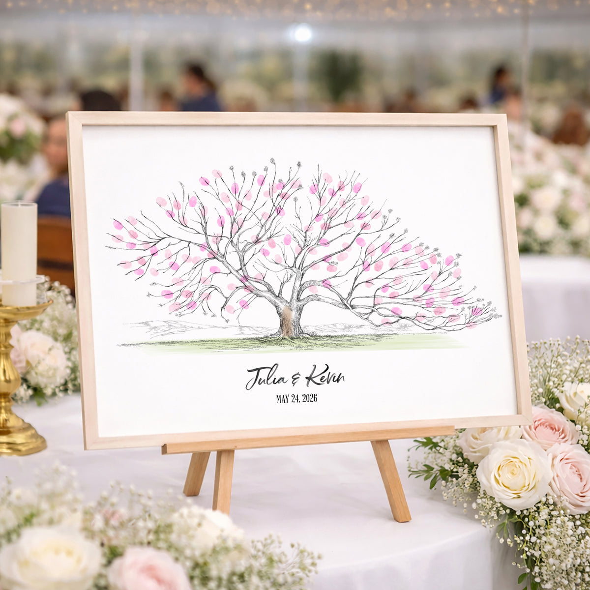 Cherry Tree Fingerprint Wedding Guest Book