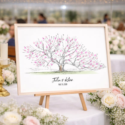 Cherry Tree Fingerprint Wedding Guest Book