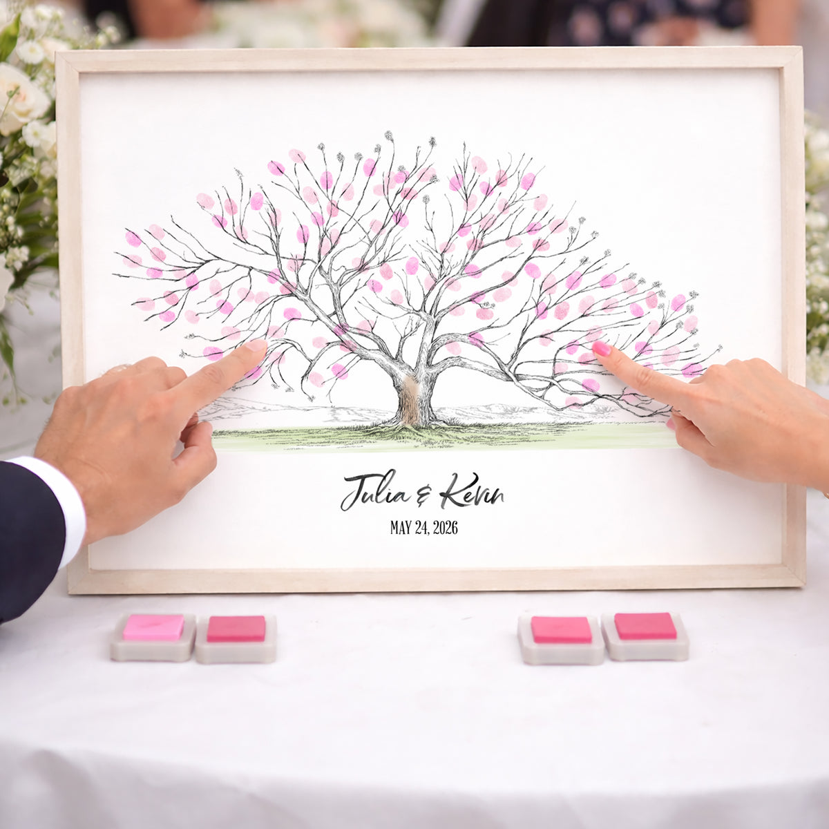 Cherry Tree Fingerprint Wedding Guest Book