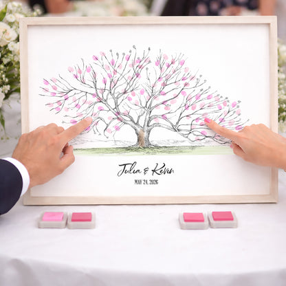 Cherry Tree Fingerprint Wedding Guest Book