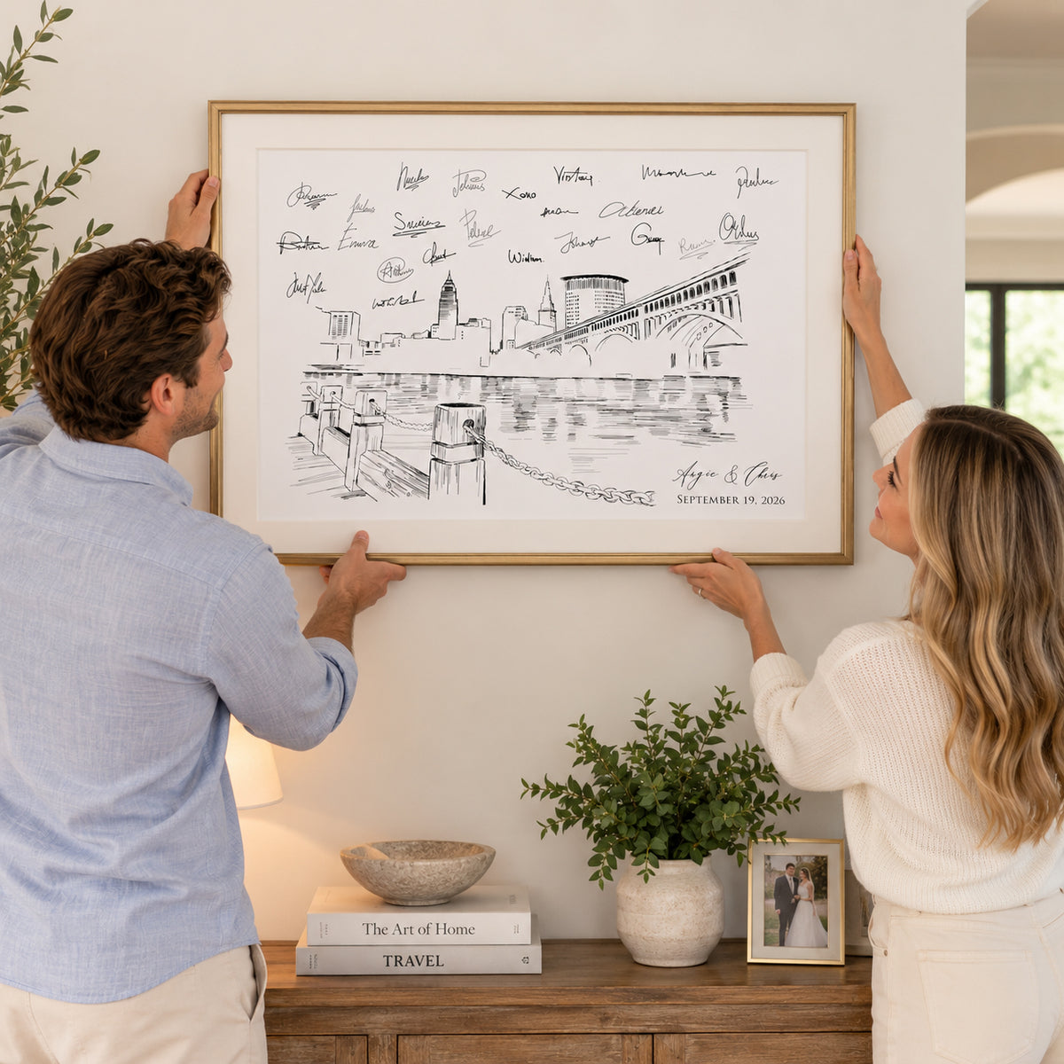 Cleveland Wedding Guest Book Alternative | Personalized Skyline Guestbook