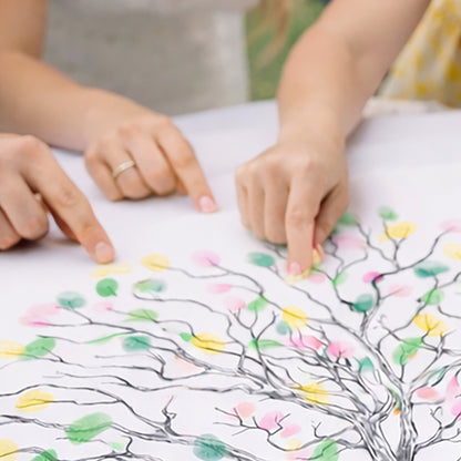 Low Oak Fingerprint Tree Wedding Guest Book