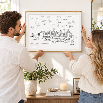Denver Wedding Guest Book Alternative | Personalized Skyline Guestbook