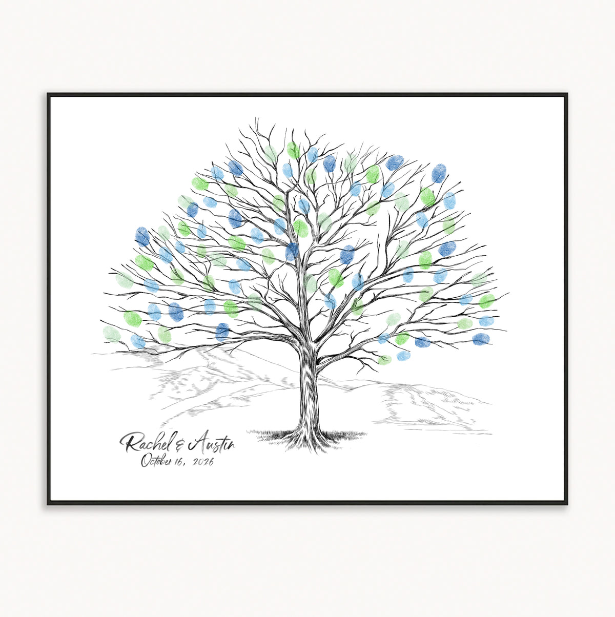 Elm Tree Fingerprint Wedding Guest Book