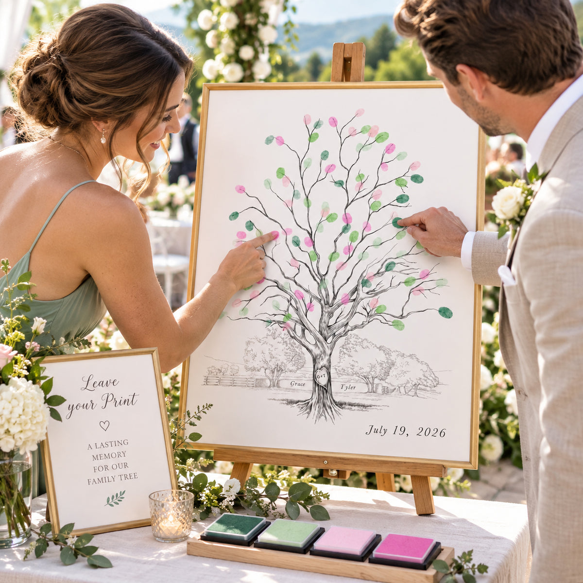 Fingerprint Tree Wedding Guest Book Alternative | Twisted Oak