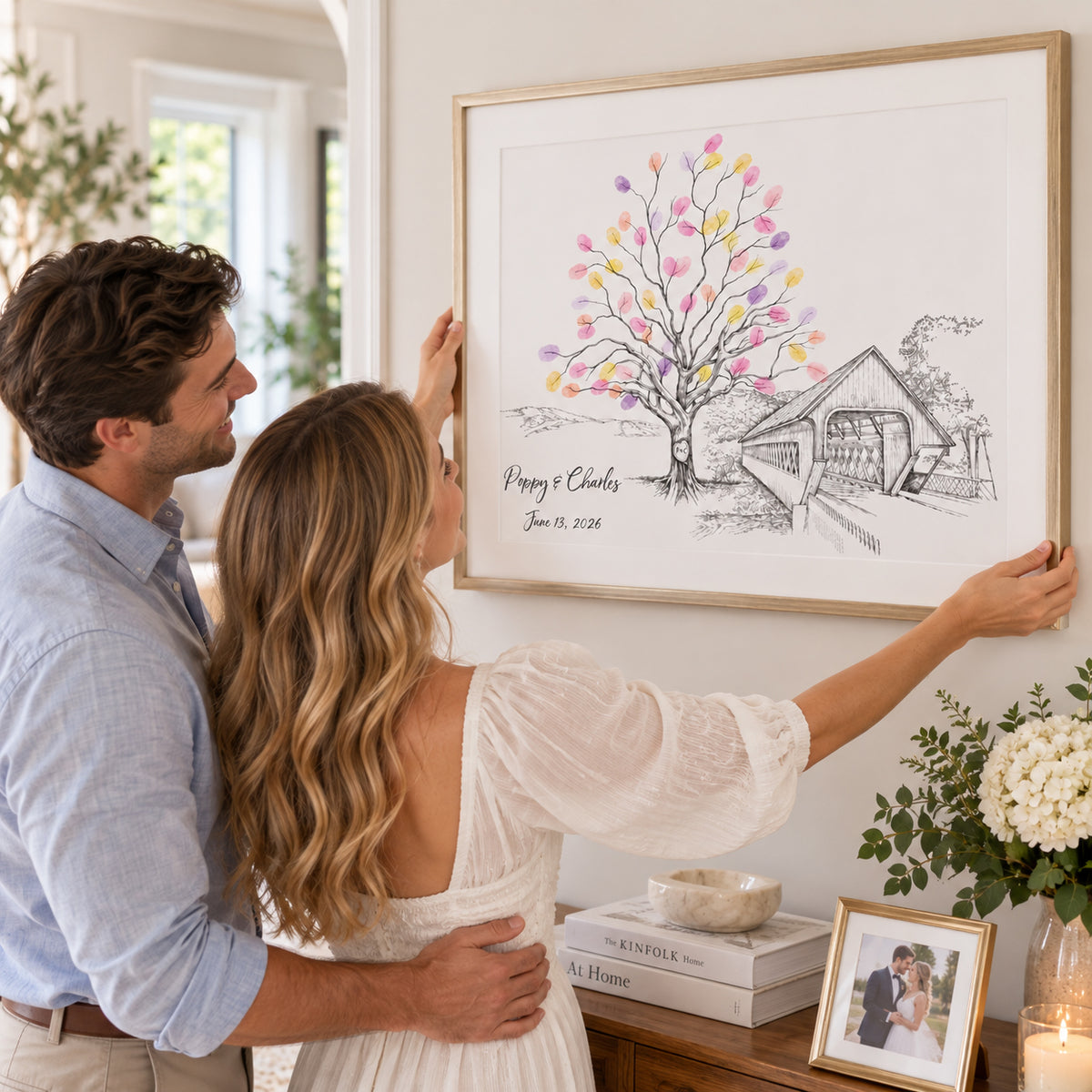 Fingerprint Tree Wedding Guest Book Alternative | Covered Bridge Guestbook