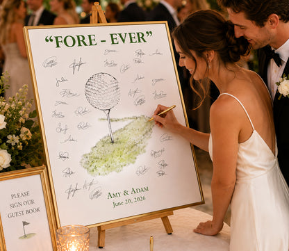 Golf FORE-EVER Signature Wedding Guest Book