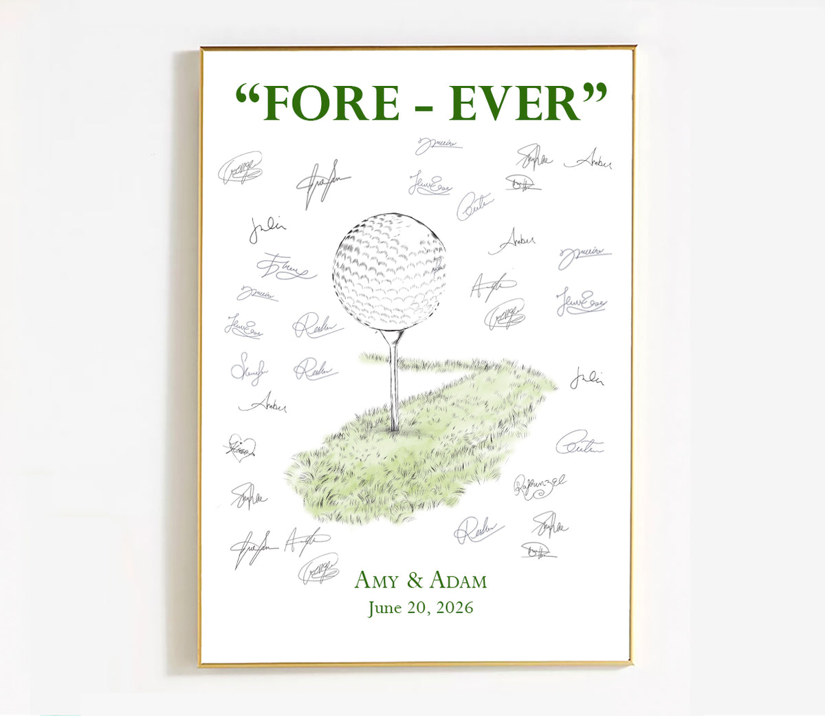 Golf FORE-EVER Signature Wedding Guest Book