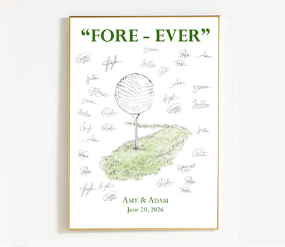 Golf FORE-EVER Signature Wedding Guest Book