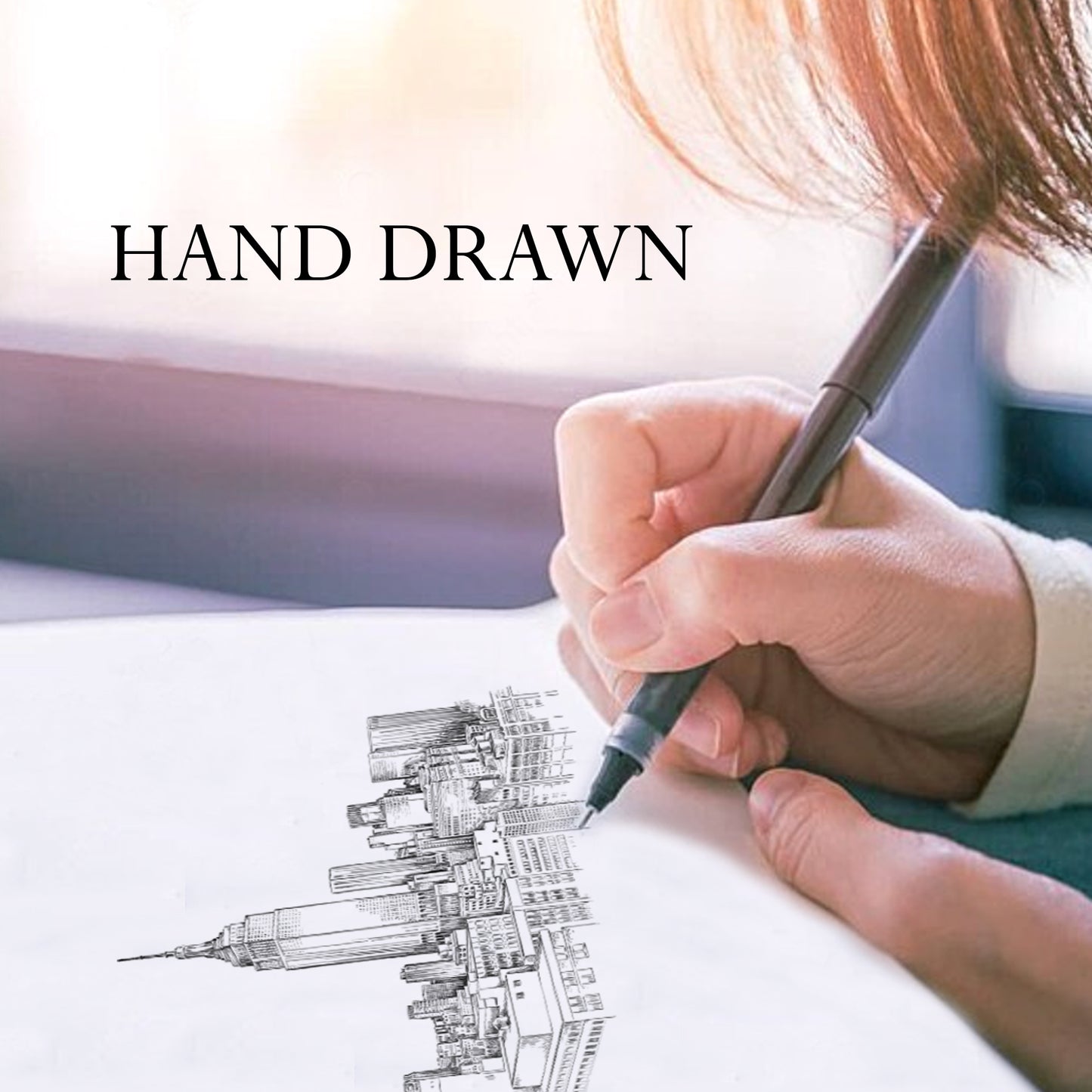 San Francisco 2-Panel Save the Date Cards on Watercolor Paper