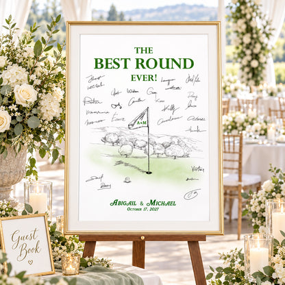 Golf Wedding Guest Book Alternative | Best Round Ever Personalized Guestbook