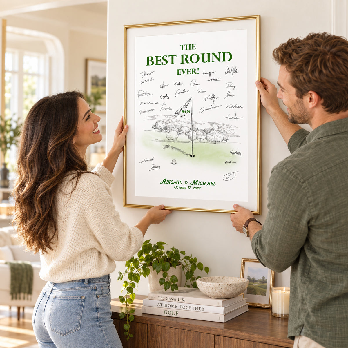 Golf Wedding Guest Book Alternative | Best Round Ever Personalized Guestbook
