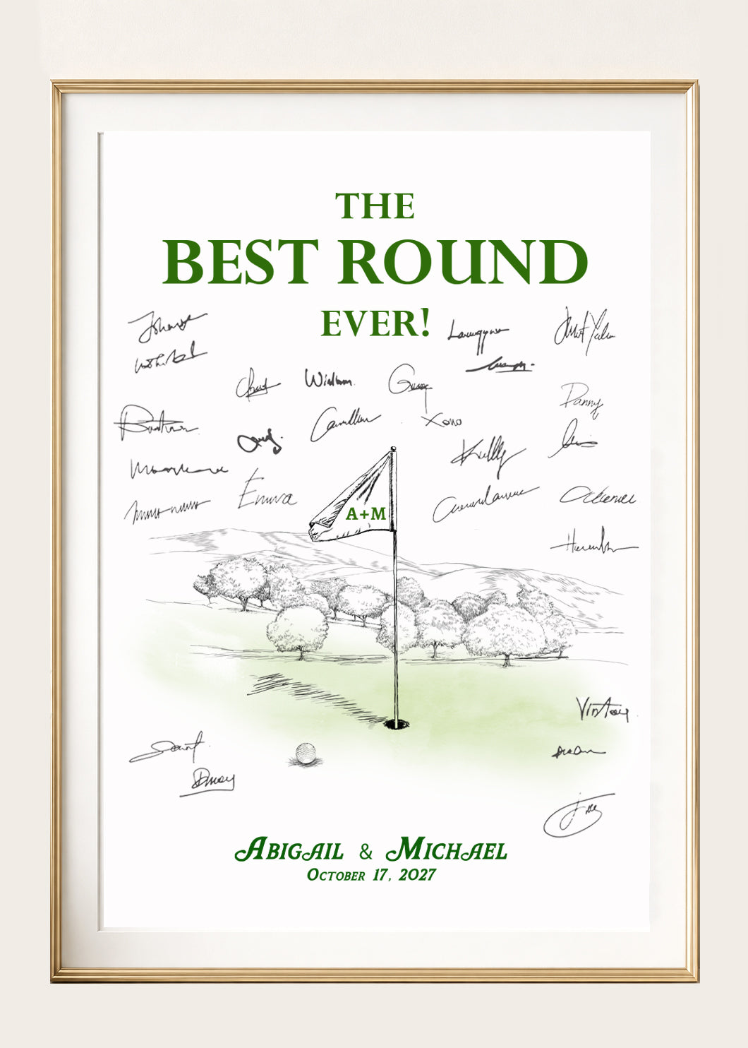 Golf Wedding Guest Book Alternative | Best Round Ever Personalized Guestbook