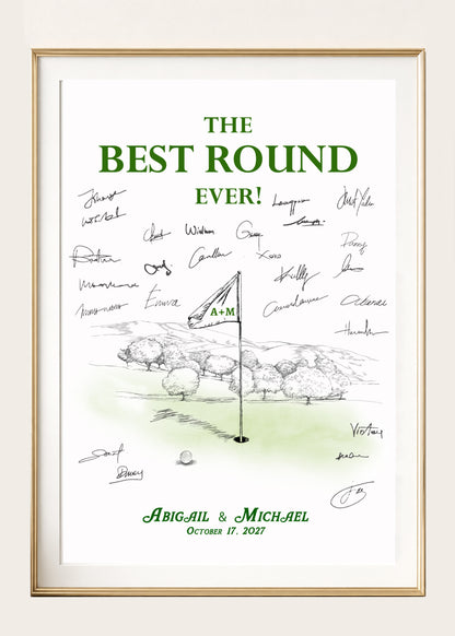 Golf Wedding Guest Book Alternative | Best Round Ever Personalized Guestbook