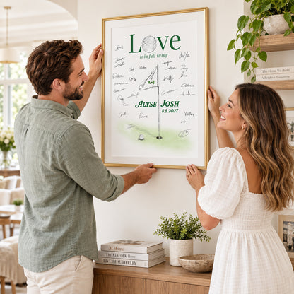 Golf Wedding Guest Book Alternative | Love Is in Full Swing Personalized Guestbook