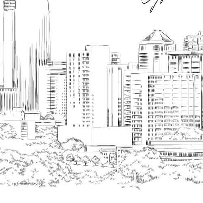 Atlanta Skyline Bridal Shower Invitations Watercolor, Atlanta Wedding, Georgia, Bridal Brunch, Bridal Luncheon (set of 25 cards & envelopes)