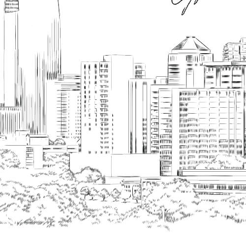Atlanta Skyline Bridal Shower Invitations, Atlanta Wedding, Georgia, Bridal Brunch, Bridal Luncheon (set of 25 cards & envelopes)