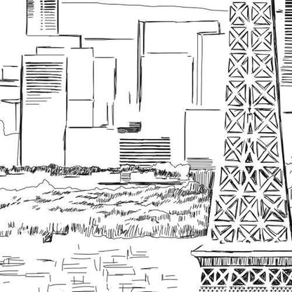 Paris Skyline Folded Place Cards BLANK, French Themed Wedding, Eiffel Tower Placecards, Seating Cards, Escort Cards  (Set of 25 Cards)