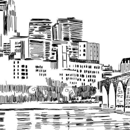 Minneapolis Skyline Save the Date Dates, Save the Date Cards, STD, Minnesota Wedding, Minneapolis Weddings (set of 25 cards and envelopes)