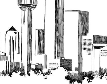 Dallas Skyline Save the Dates, Save the Date Cards, STD, Dallas Wedding, Texas (set of 25 cards and envelopes)