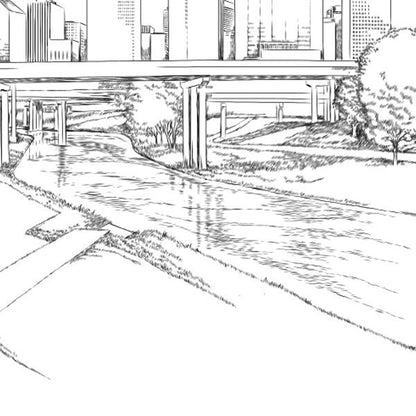 Houston Wedding Table Numbers (1-10), Texas Wedding Table Numbers, Skyline