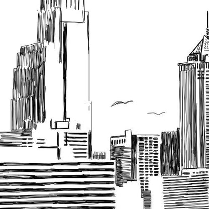 Wedding Welcome Sign Chicago Skyline, Hand Drawn, Chicago Wedding, Modern Welcome Sign, Unique Welcome Sign, Welcome Engagement Party Sign