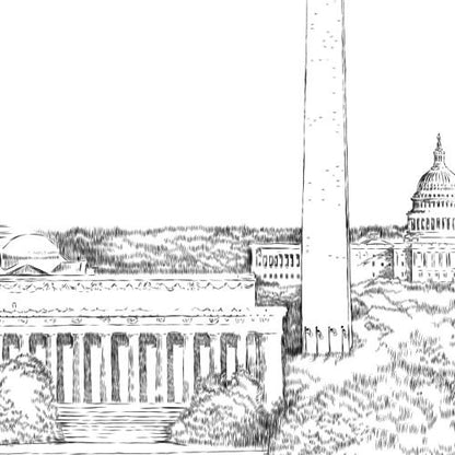 Washington, DC Skyline Thank You Cards, Personal Note Cards, Bridal Shower, Real Estate Agent, Corporate Thank you Cards (set of 25 cards)