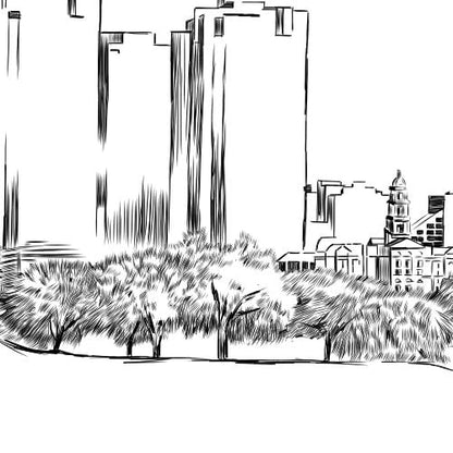 Ft Worth, TX Skyline Thank You Cards, Personal Note Cards, Bridal Shower, Real Estate Agent, Corporate Thank you Cards (set of 25 cards)