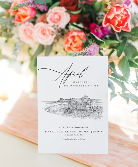 Cardiff by the Sea Save the Dates, San Diego, STD, Oklahoma Wedding, Save the Date Cards, Save the Date, SD Wedding (set of 25 cards)