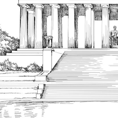 Washington, DC Save the Dates, DC Wedding, Save the Date Cards, Save the Dates, Lincoln Memorial, STD, Hand Drawn (set of 25)