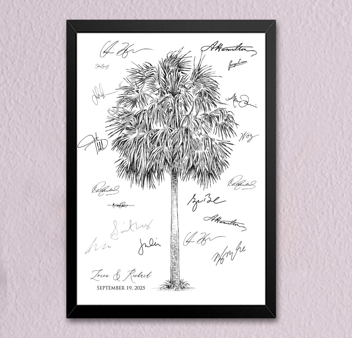 Palmetto Palm Guest Book Wedding, Alternative Guest Book, Charleston Wedding, Tree, Wedding Guestbook, Party Supplies, Bridal Shower