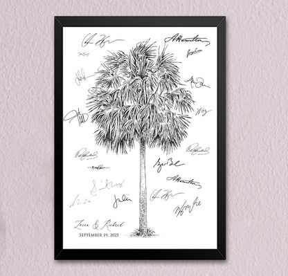Palmetto Palm Guestbook Wedding, Alternative Guest Book, Charleston Wedding, Tree, Wedding Guestbook, Party Supplies, Bridal Shower