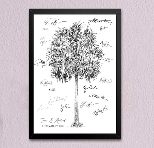 Palmetto Palm Guest Book Wedding, Alternative Guest Book, Charleston Wedding, Tree, Wedding Guestbook, Party Supplies, Bridal Shower