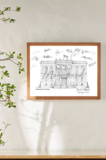 Hartford, CT City Hall Wedding Alternative Guest Book,  Connecticut Wedding, Guestbook, Wedding Guestbook, Connecticut