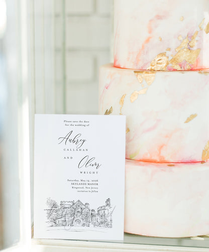 Skylands Manor, Ringwood, NJ Save the Date Cards, Wedding Save the Dates, STD, New Jersey Weddings, NJ, Venue (set of 25)