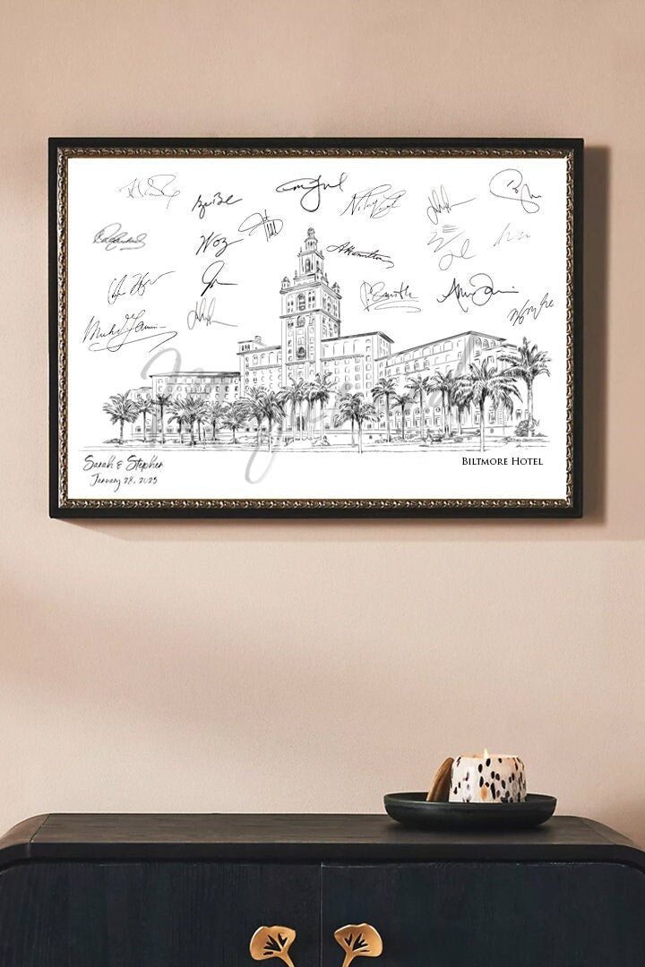 Biltmore Hotel Miami, Coral Gables Wedding Alternative Guest Book, Florida Wedding, Guestbook, Wedding Guestbook,