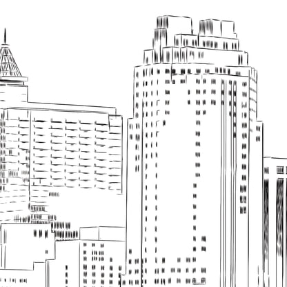 Raleigh Skyline Save the Dates, STD, Wedding, Weddings, Save the Date Cards, NC, North Carolina Wedding, Hand Drawn (set of 25 cards)