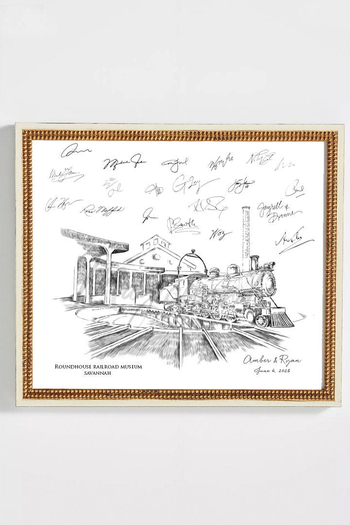 Savannah Roundhouse Railroad Museum Wedding Alternative Guest Book, Savannah Wedding, Guestbook, Wedding Guestbook, Wedding, GA, Venue